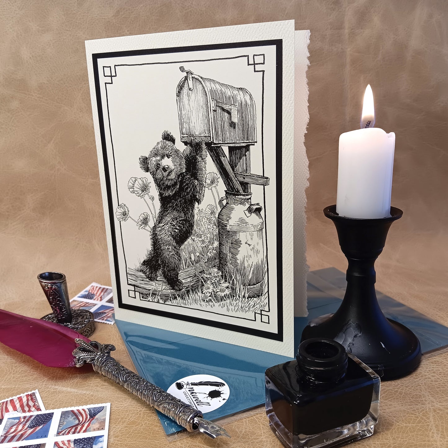 Greeting Card- Mail Box Bear