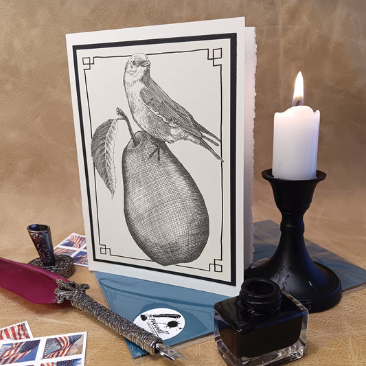 Greeting Card- Bird on a Pear