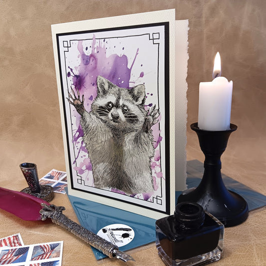 Greeting Card - Hello Racoon!