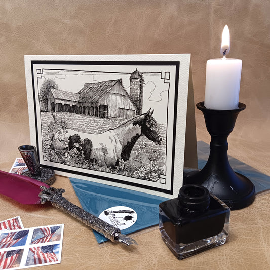 Greeting Card - Horse & Barn