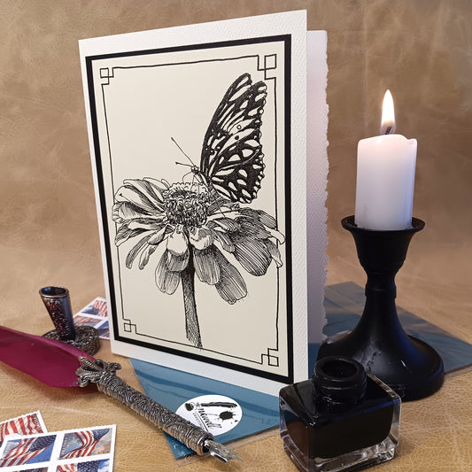 Greeting Card- Zinny Butterfly